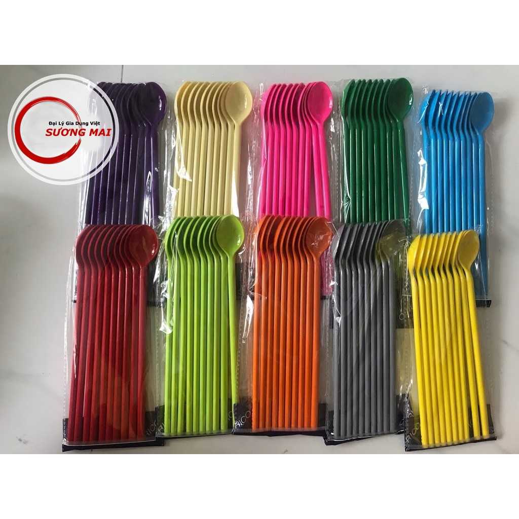 [Giá Sỉ] 10 Muỗng Trà Sữa RICO, Sinh Tố,Thìa Trà Sữa 21cm chất lượng cao( nhiều màu), thìa cafe