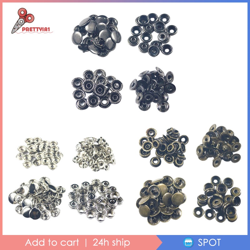 [Prettyia1] Set 50 Nút Bấm Cố Định Túi Xách / Áo Khoác / Đồ Da / Áo Khoác Jeans