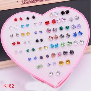 Set 36 đôi bông tai nhiều kiểu hộp xinh xắn thời trang K182