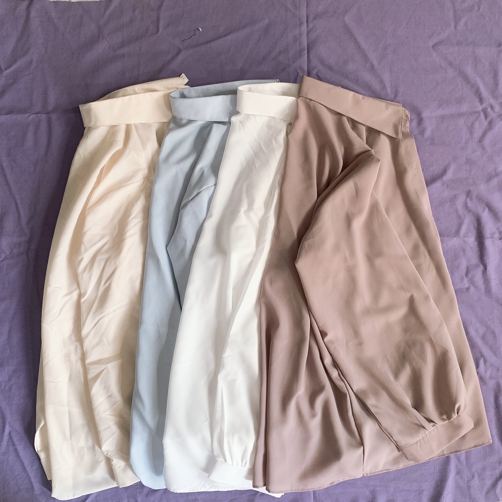 Áo sơ mi nữ form rộng oversize tay dài vải voan nhiều màu phù hợp <=80kg CRA055