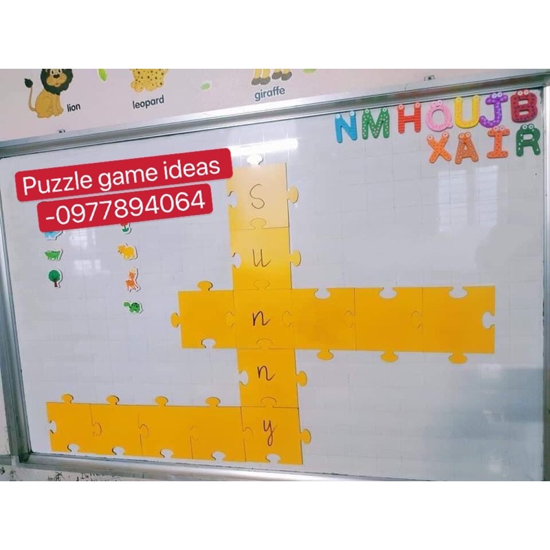 Set puzzle ghép từ màu vàng