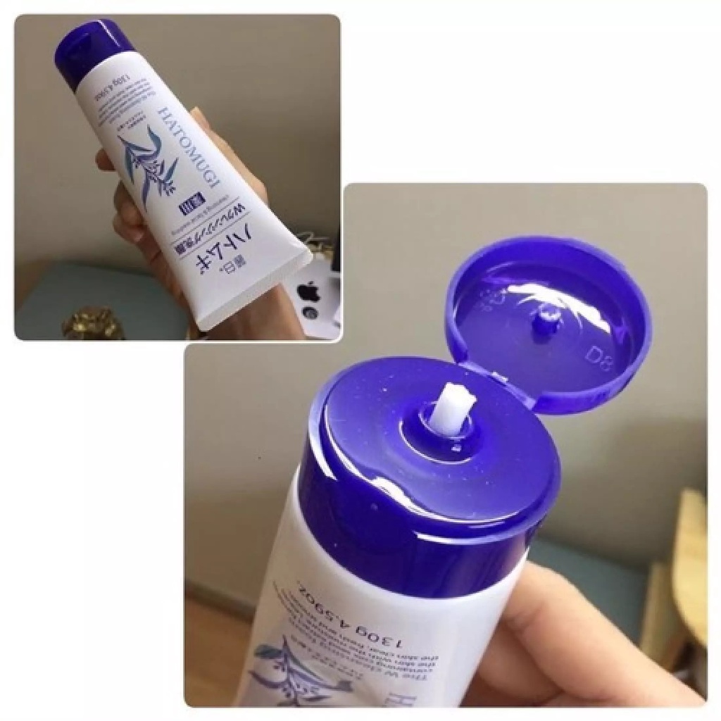 Sữa rửa mặt nhật bản Hatomugi trắng da, ngừa mụn, chứa nhiều vitamin và khoáng chất làm săn chắc da, khối lượng 130g