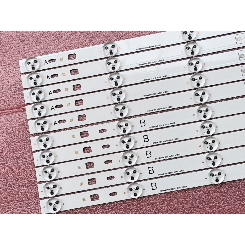 THANH ĐÈN LED TIVI SONY 40W600B  HÀNG MỚI 100%, BỘ 5 THANH A VÀ 5 THANH B, MỖI THANH 5 BÓNG 3V, DÀI 38cm
