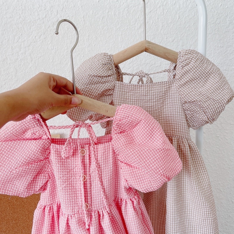 Váy bé gái, đầm bé gái vải thô mát hàng thiết kế size 80-140