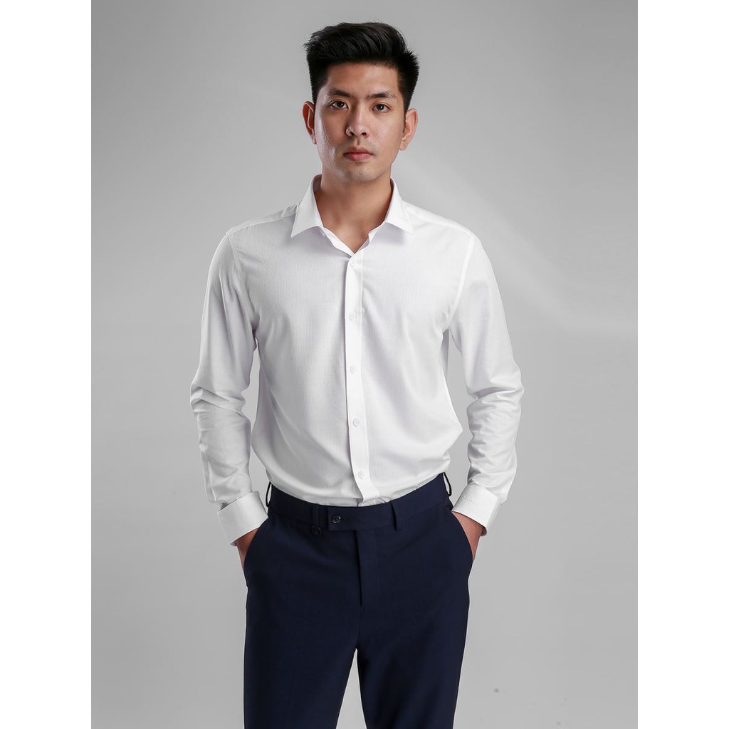 [Mã FAMALLT5 giảm 15% đơn 150K] Áo sơ mi nam dài tay màu trắng họa tiết vuông zic zắc ARISTINO - ALS43707 | BigBuy360 - bigbuy360.vn