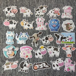 Set 45 Sticker Bò sữa dễ thương dán trang trí