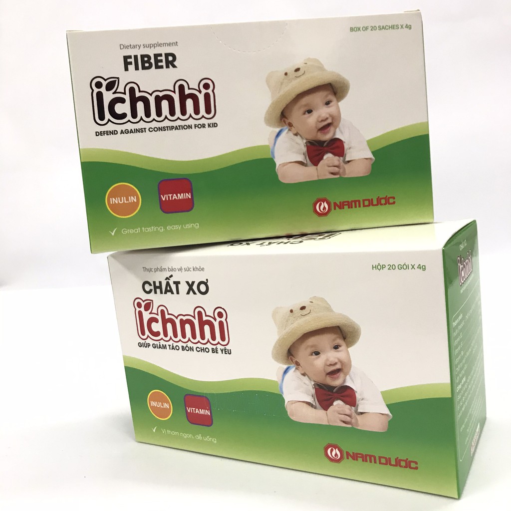 Chất xơ tự nhiên Ích Nhi Nam Dược (Hộp 20 gói) - Bé hết táo bón