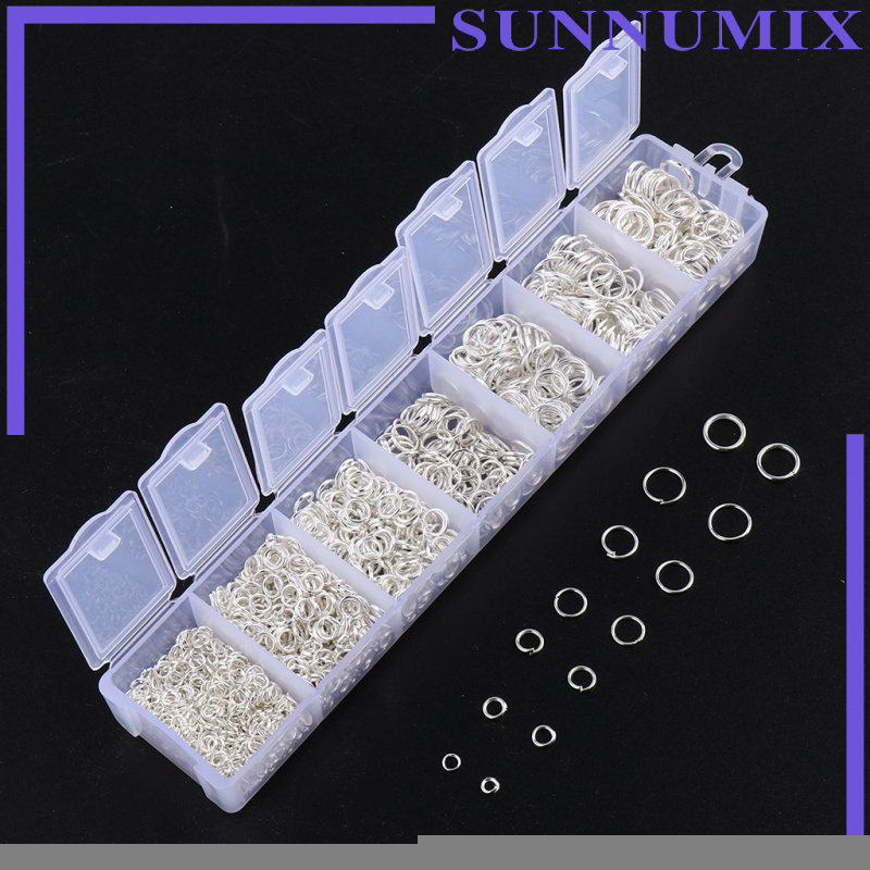 [SUNNIMIX]1500 Pcs Open Jump Rings Box Set for DIY Jewelry Making Finding Gold