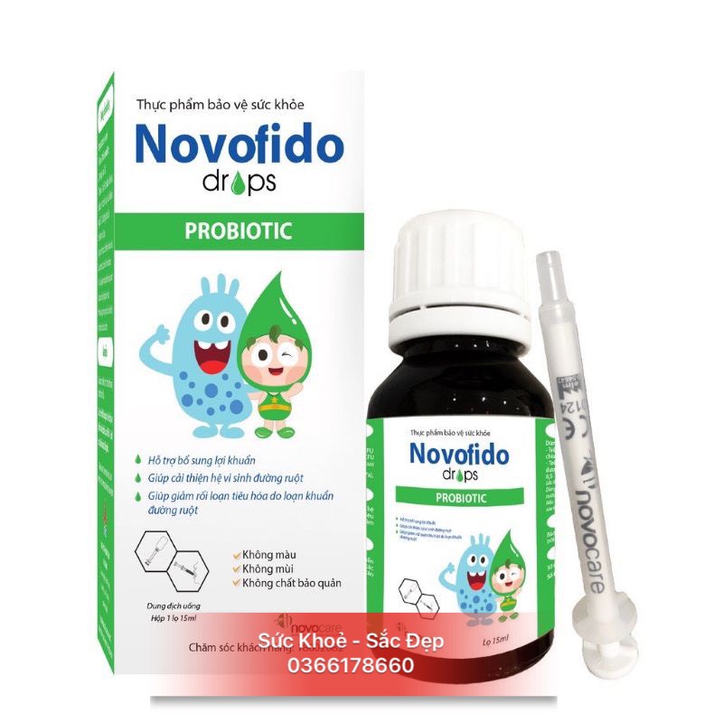 ( Hàng công ty) Men vi sinh nhỏ giọt novofido chai 15ml