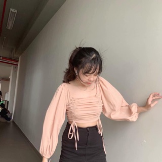 Áo croptop rút dây - nhiều màu