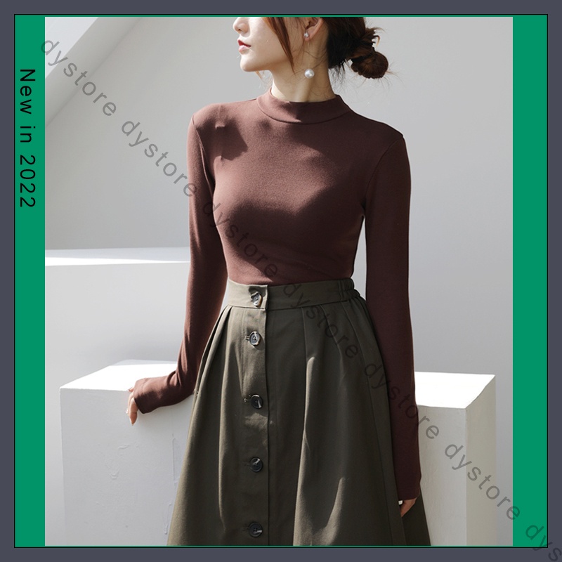 Áo Giữ Nhiệt Nữ Thun Lạnh Dài Tay Cổ 3 Phân - Áo Nỉ Lót Lông Nhiều Màu Hàng Quảng Châu Cao Cấp - A400