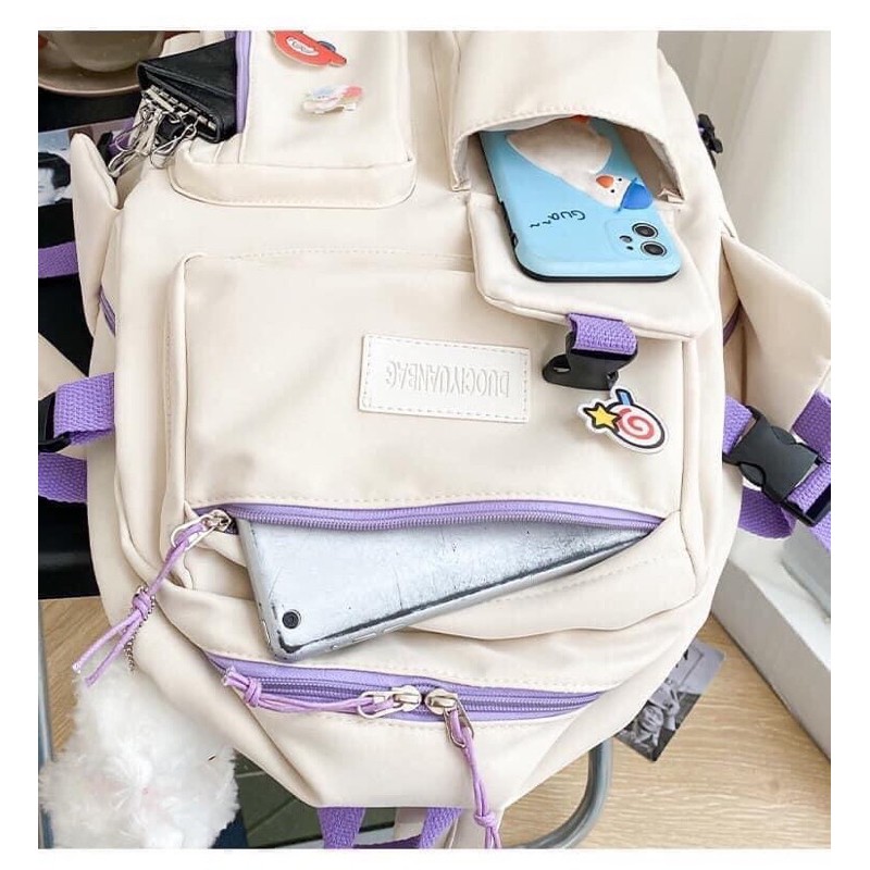 Balô ulzzang 2 túi nhỏ