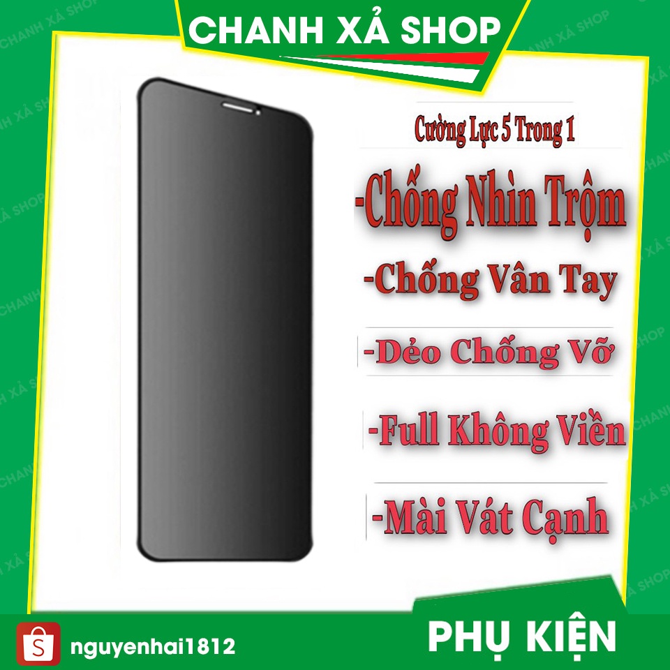 Kính cường lực iphone chống nhìn trộm hạn chế vân tay full dẻo mài cạnh 6/7/8/7plus/x/xsmax/11/12 13 pro max plus promax