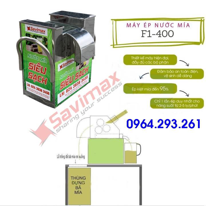 Máy ép nước mía siêu sạch F1 - 400, loại mini để bàn, tiết kiệm chi phí