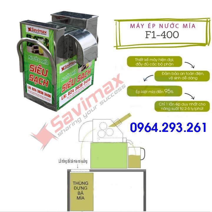 Máy ép nước mía để bàn mini siêu sạch SAVIMAX F1 - 400W