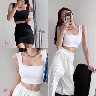 Áo crt ba lỗ cổ vuông, cá tính, unisex