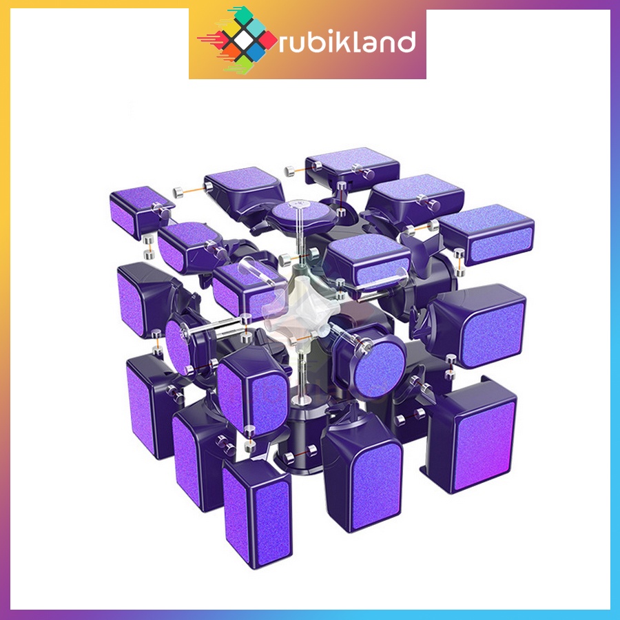 Rubik Gan Mirror 3x3 Màu Tím Rubic Biến Thể Bump Purple Tráng Gương Hàng Cao Cấp Có Nam Châm Đồ Chơi Trí Tuệ