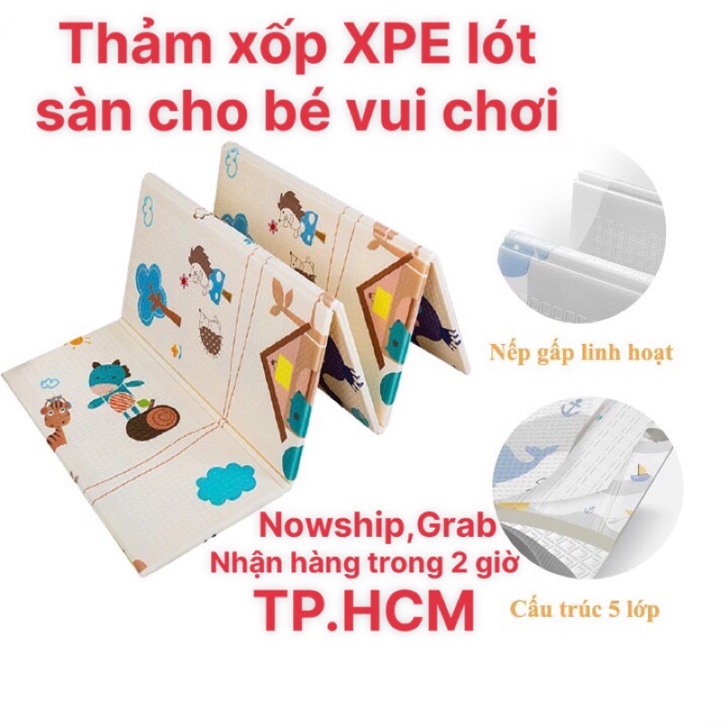 Thảm xốp trải lót sàn gấp gọn an toàn cho bé vui chơi thoải mái