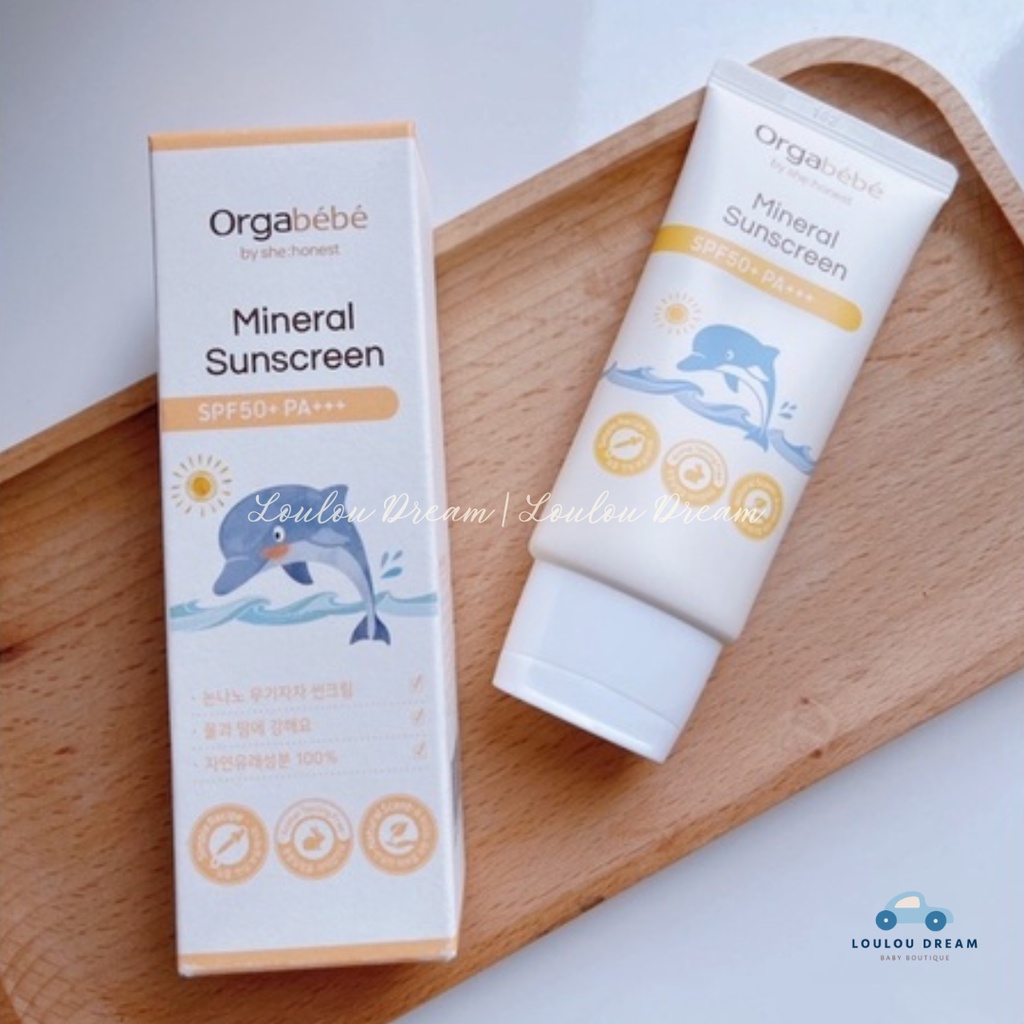 Kem chống nắng hữu cơ Orgabebe SPF 50PA+++ cho bé từ 3 tháng tuổi - Nội địa Hàn