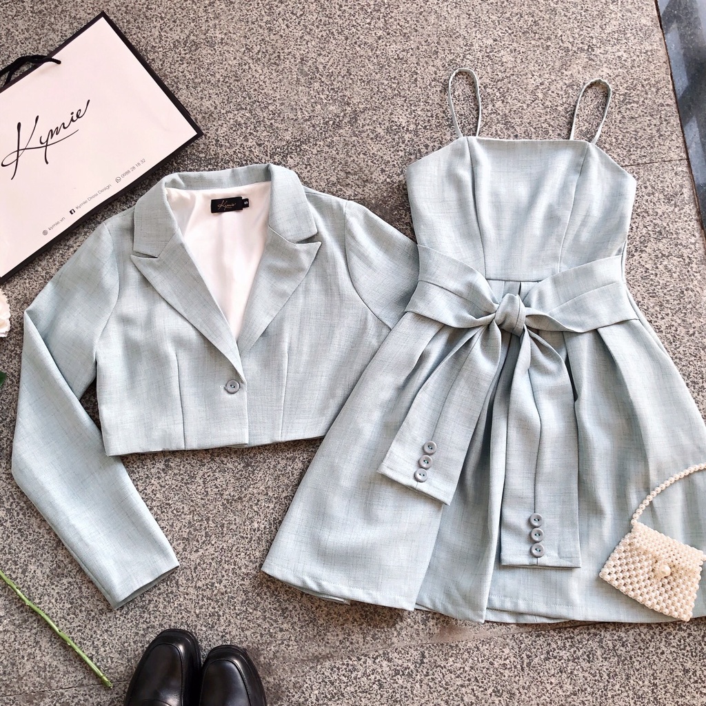 Set áo váy blazer 2 chi tiết trơn 3 màu HILA (Mã SP: V556)