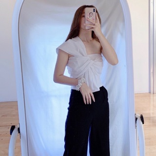 Áo Crop Top bo nơ cột ngực