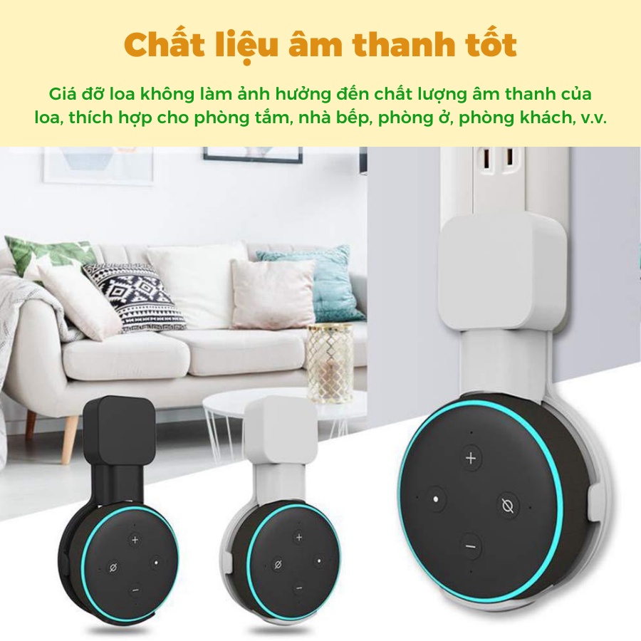 GIÁ ĐỠ TREO GẮN TƯỜNG CHO LOA ECHO DOT 3 MÀU ĐEN, TRẮNG TIỆN LỢI