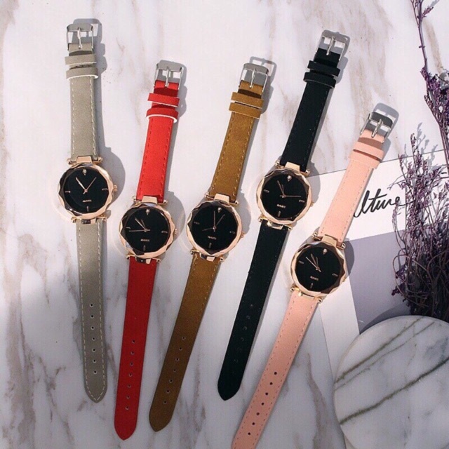 Đồng Hồ Nữ Dây Da Cao Cấp Nhiều Màu Sắc