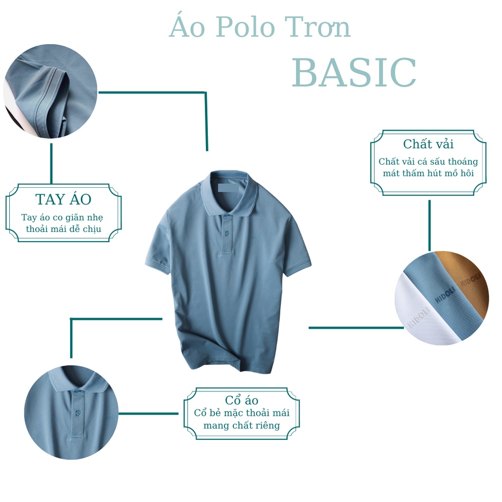 Áo polo nam trơn basic cổ bẻ cao cấp vải cá sấu cotton dày dặn thoáng mát trẻ trung năng động NPV