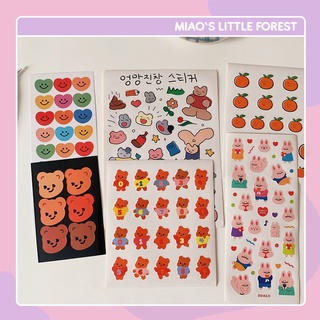 Sticker MIAO'S LITTLE FOREST hình dán gấu thỏ trái cây xinh xắn trang trí sổ tay bullet journal MST261