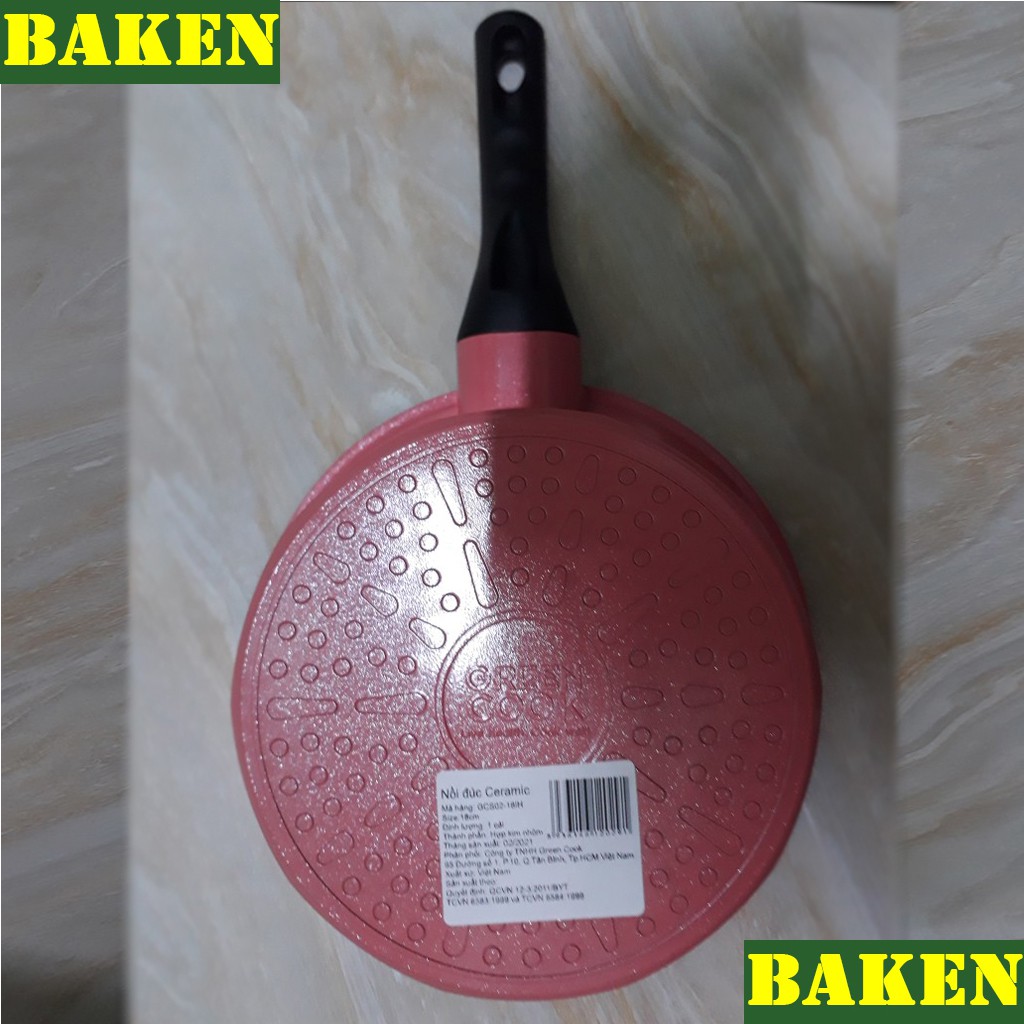 Nồi Đúc Vân Đá 5 Lớp Ceramic GREENCOOK GCS02-18IH – Nồi Đáy Từ Hợp Kim Nhôm - BAKEN