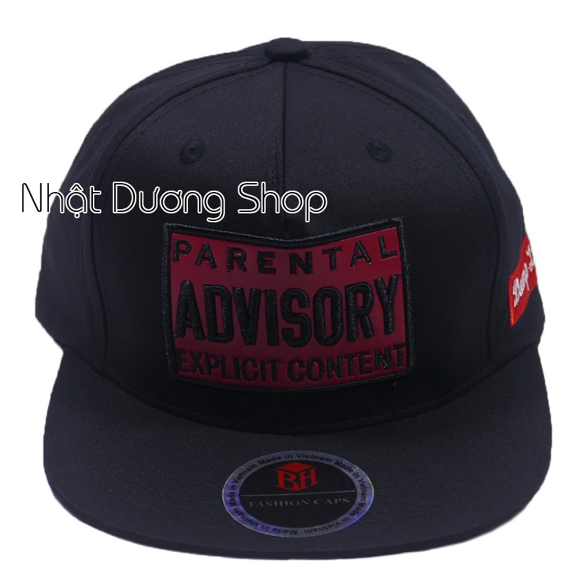 Nón Snapback Parental Advisory thêu nổi độc đáo, kiểu nón Hiphop độc đáo và nổi bật dành cho nam nữ