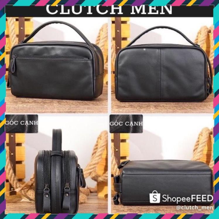 Túi xách Nam phong cách Hàn Quốc- Clutch cầm tay da bò cao cấp-ngăn chứa siêu rộng ... !!!