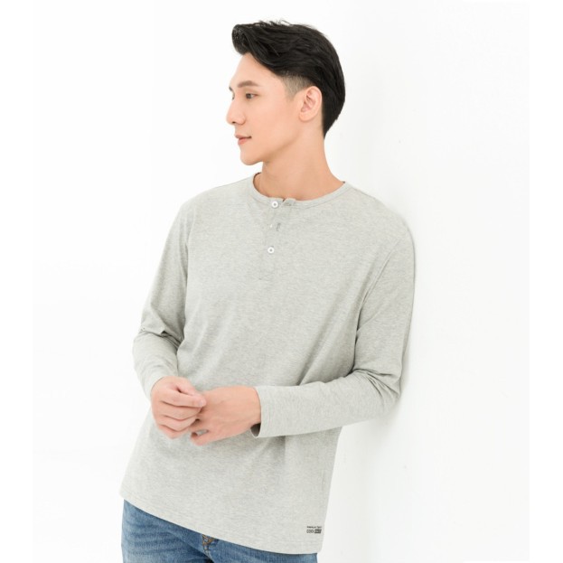 HÀNG NHẬP KHẨU -  Áo thun nam dài tay Prime Henley Cotton Compact Premium thương hiệu Coolmate - Hàng Nhập Khẩu