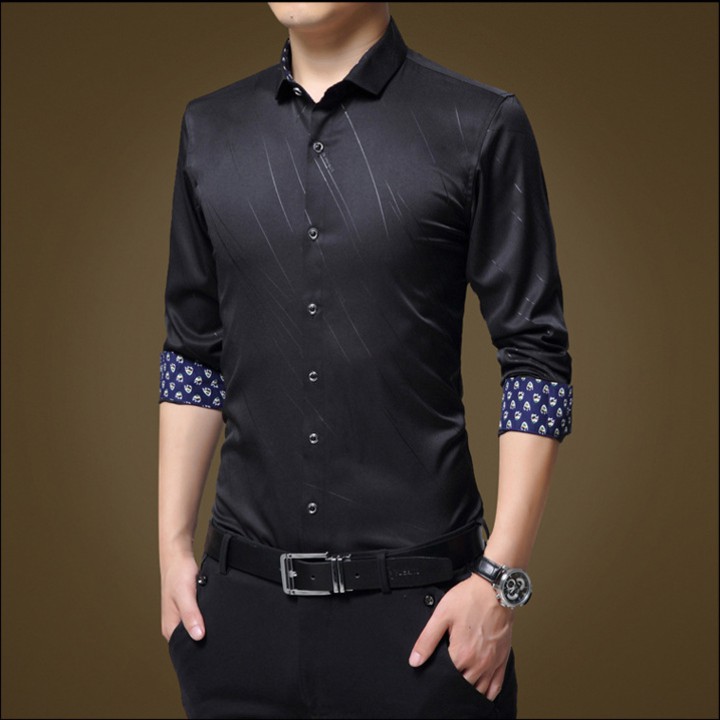 (TRỢ GIÁ) Áo Sơ Mi Nam Dài Tay - Vải Lụa 3D Không Phai, Không Xù Cao Cấp SM00010 | BigBuy360 - bigbuy360.vn