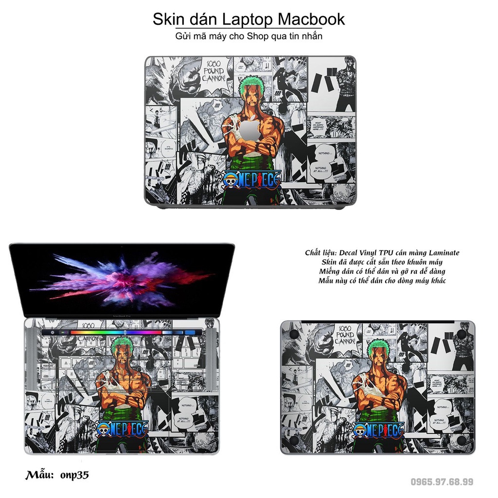 Skin dán Macbook mẫu One Piece (đã cắt sẵn, inbox mã máy cho shop)