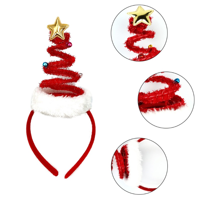 Băng Đô Cài Tóc Hình Chuông Giáng Sinh / Cây Thông Noel Có Thể Cuộn Lại