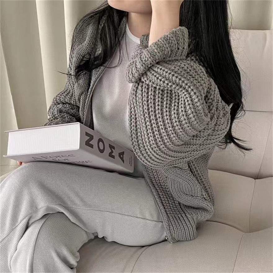 Áo Sweater Dệt Kim Tay Dài Dáng Rộng Kiểu Retro Thời Trang Mùa Thu Cho Nữ