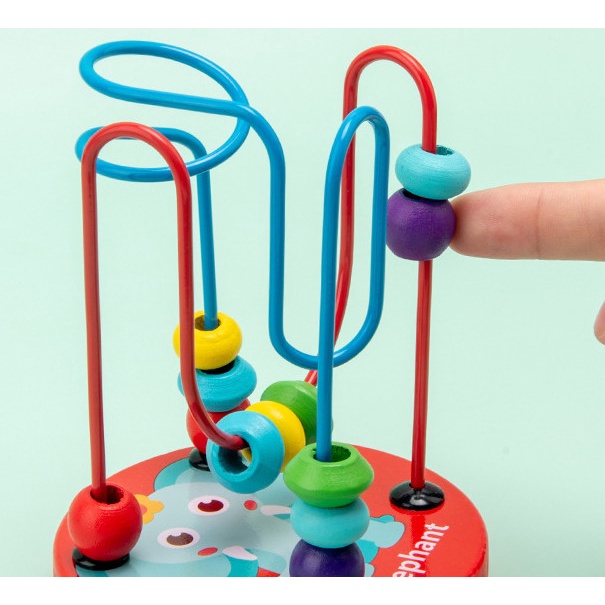 Đồ chơi giáo dục BAPKIDS, Bộ luồn hạt bằng gỗ