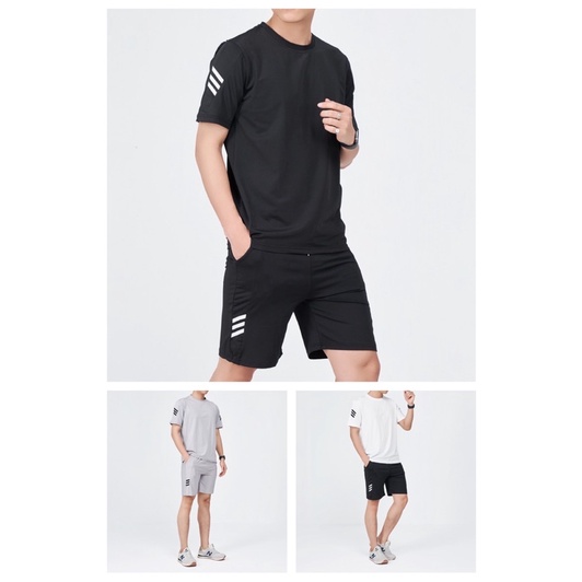 Bộ Thể Thao Nam cao cấp chất thun co giãn,năng động mùa hè thoáng mát, ba màu trẻ trung