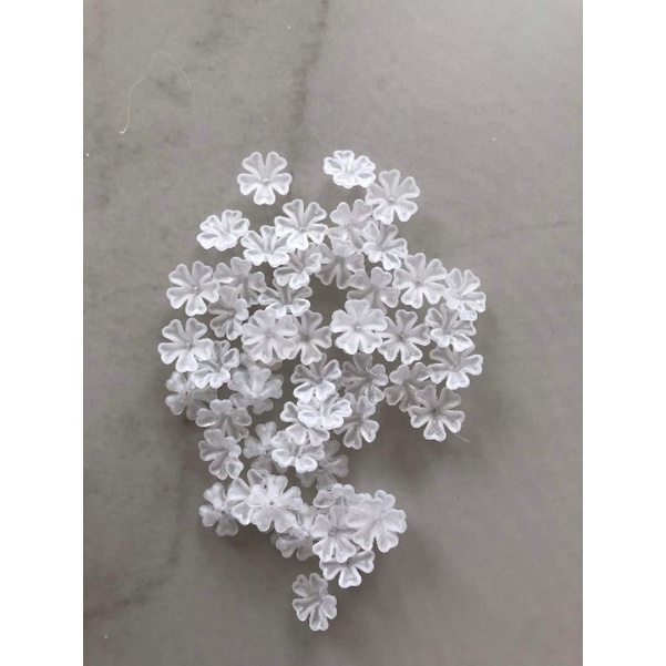 (50g)Hoa nhựa mờ 5 cánh 16mm, Nguyên liệu làm trang sức cổ trang, Nguyên liệu diy