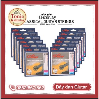 Mua 12set Classical Guitar Strings Clear Nylon Silver-plated Copper Wound Alice Nylon Silver Strings AC130