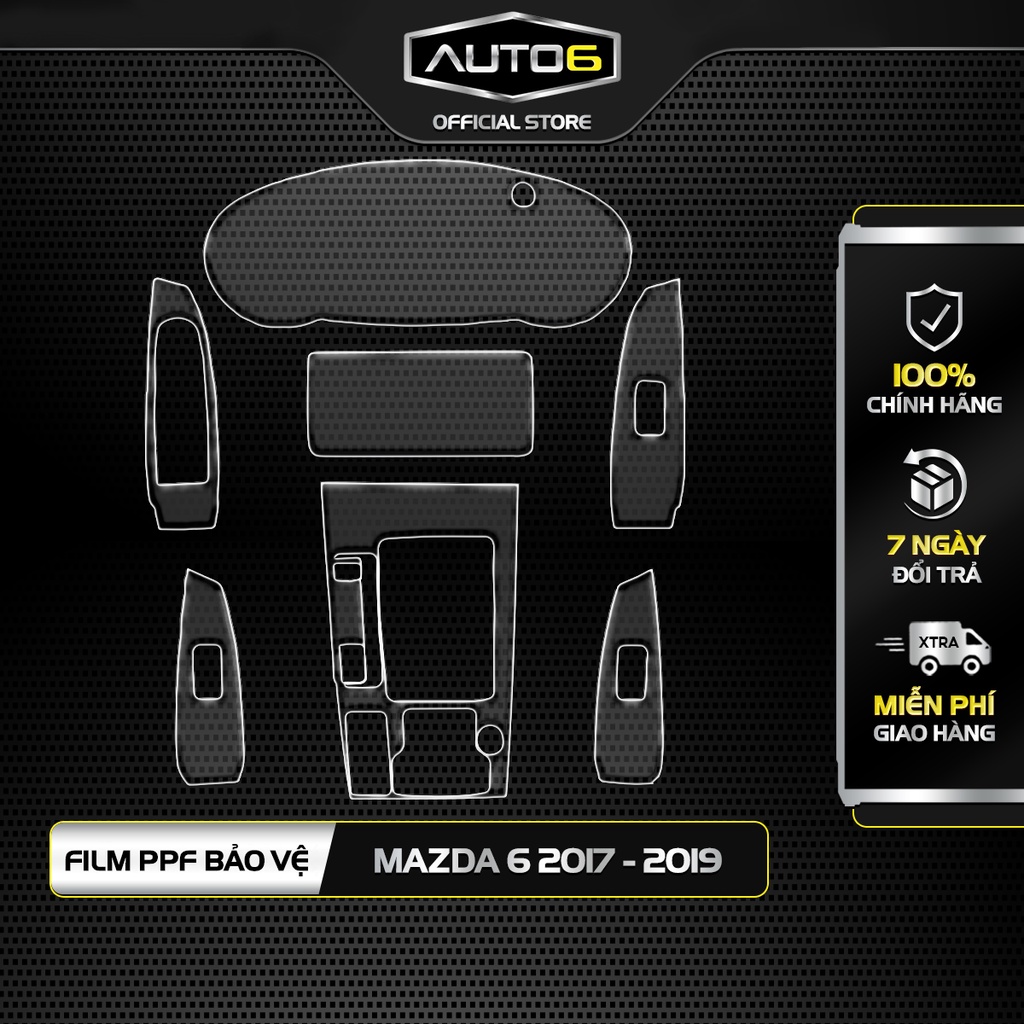 Bộ 4 chi tiết Film PPF trong suốt dán xe MAZDA6 2017 - 2019 chống xước bảo vệ nội thất ô tô - AUTO6