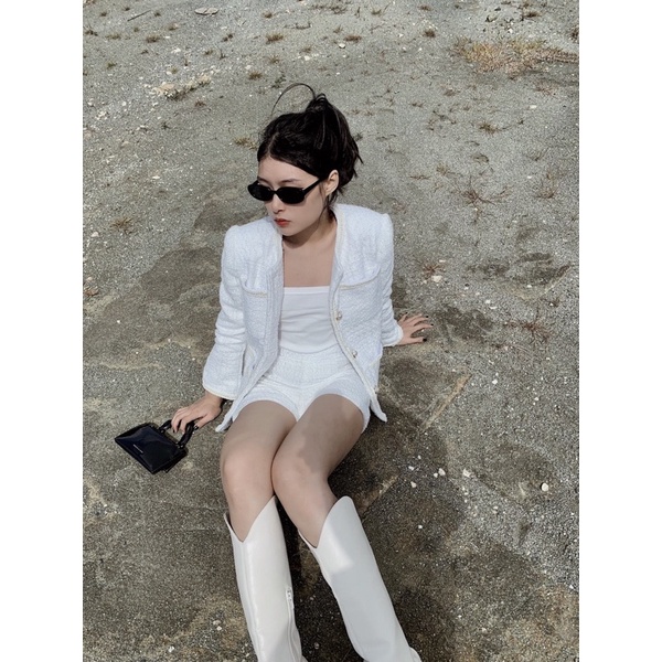 WHITELAZZ | Set áo blazer quần shorts - Daisy Tweed Set