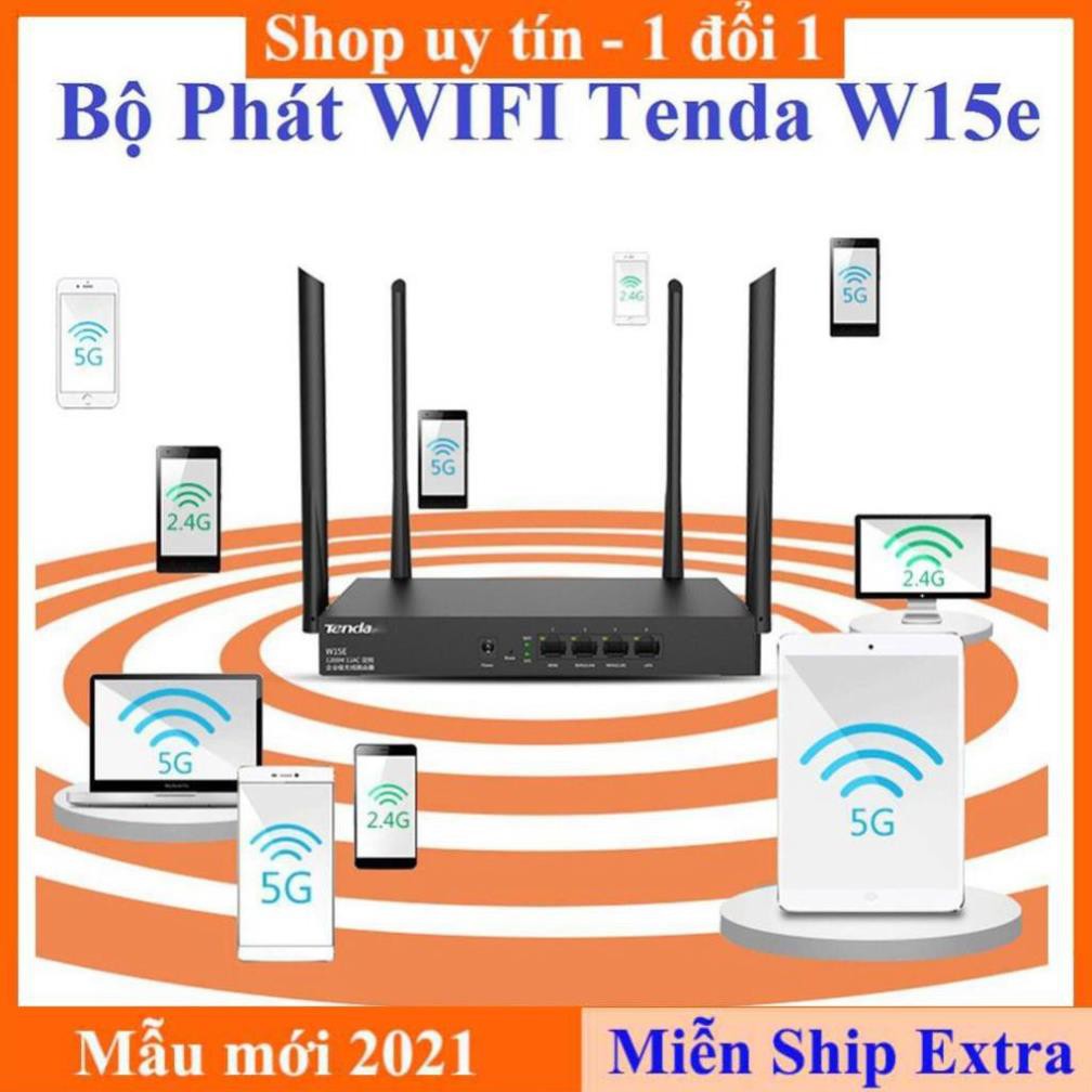 [ Xả kho tết] Bộ Phát WIFI Tenda W15e Ac1200mps Mạng Doanh Nghiệp 50 User cực mạnh - bảo hành uy tín - Bảo hành 12 tháng