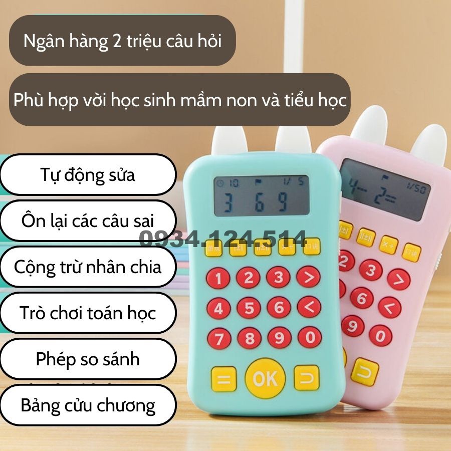 Máy Luyện Tính Nhẩm Trẻ Em Biết Nói (Tiếng Việt)- Rèn Luyện Trí Thông Minh- Máy Tính Cầm Tay Mini Cho Trẻ Em
