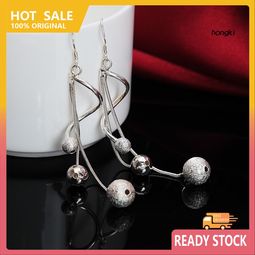 Đôi Bông Tai Dáng Dài Phối Tua Rua Kiểu Dáng Thanh Lịch Cho Nữ