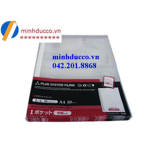 Sơ mi lỗ Plus dày đẹp/ Túi nilon đục lỗ A4 Plus  - 30 lỗ