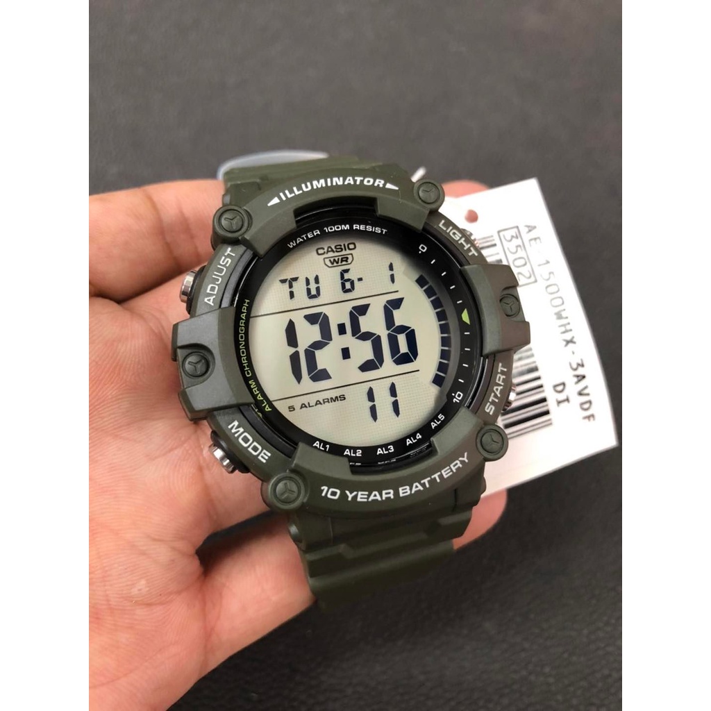 Đồng hồ nam dây nhựa Casio Anh Khuê AE-1500WHX-3AVDF