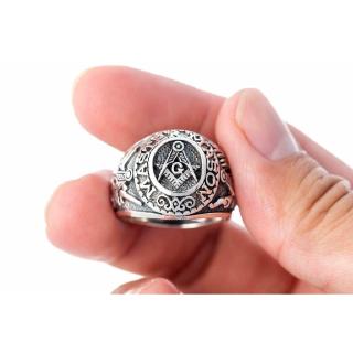 Nhẫn Hình La Bàn Masonic Độc Đáo