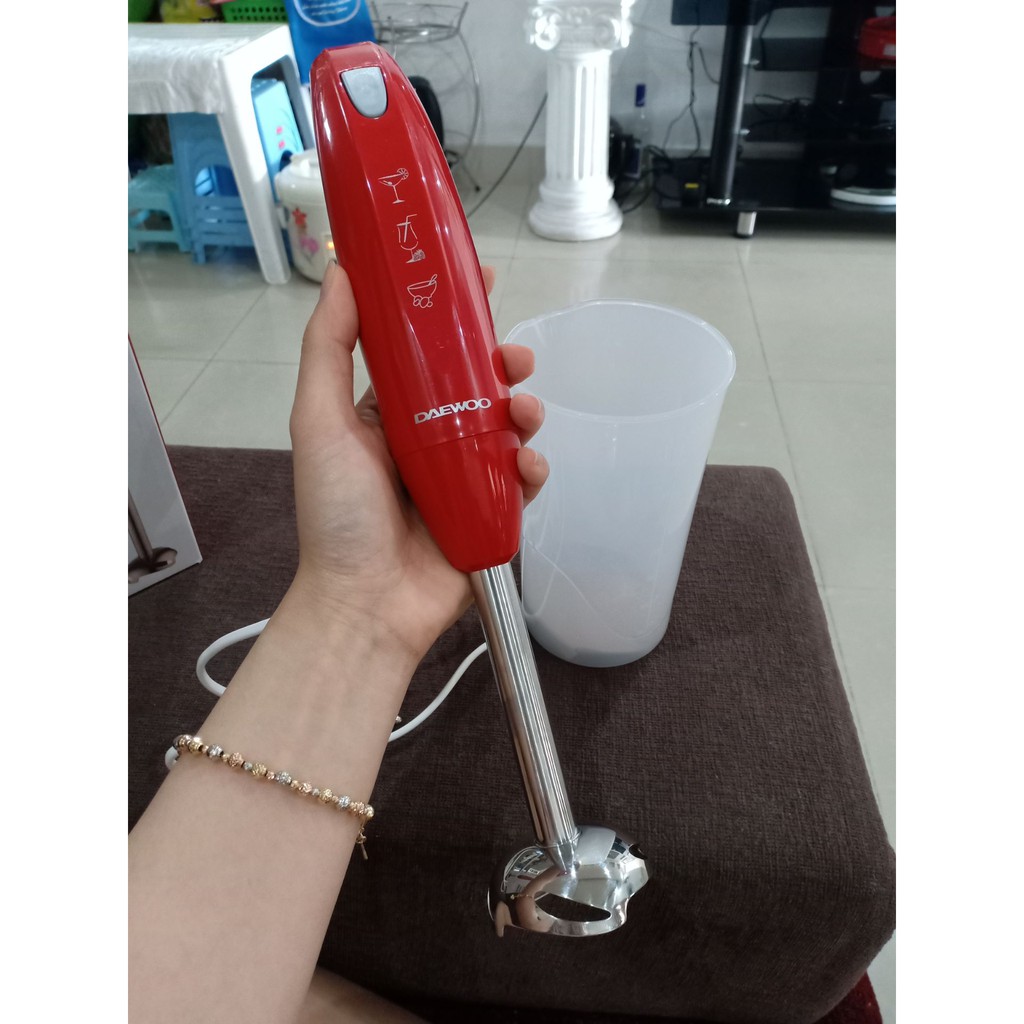 Máy xay sinh tố cầm tay inox Daewoo (Hàn Quốc) DEB-JN200 Red (Bảo hành 12 tháng)